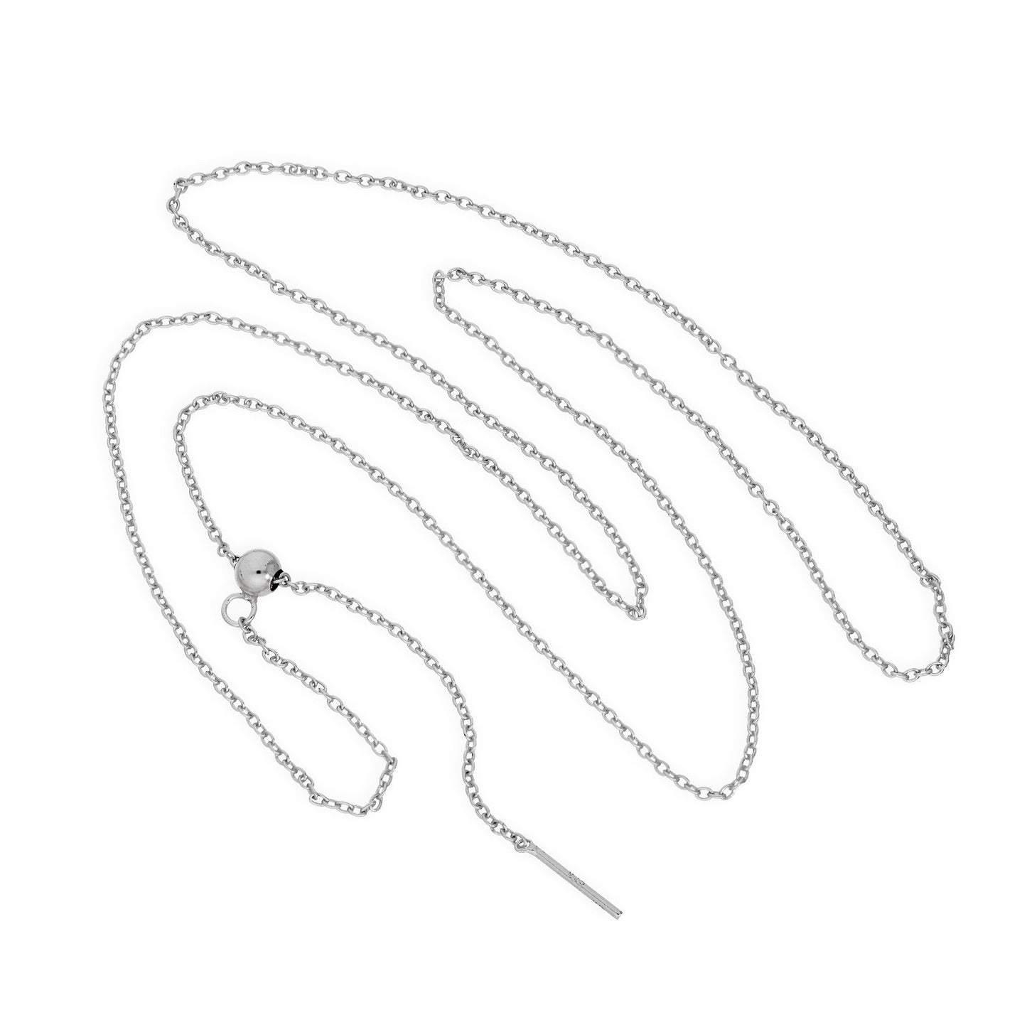 Collier ras du cou réglable en argent sterling avec chaîne Belcher de 50 cm et fermoir coulissant à perles