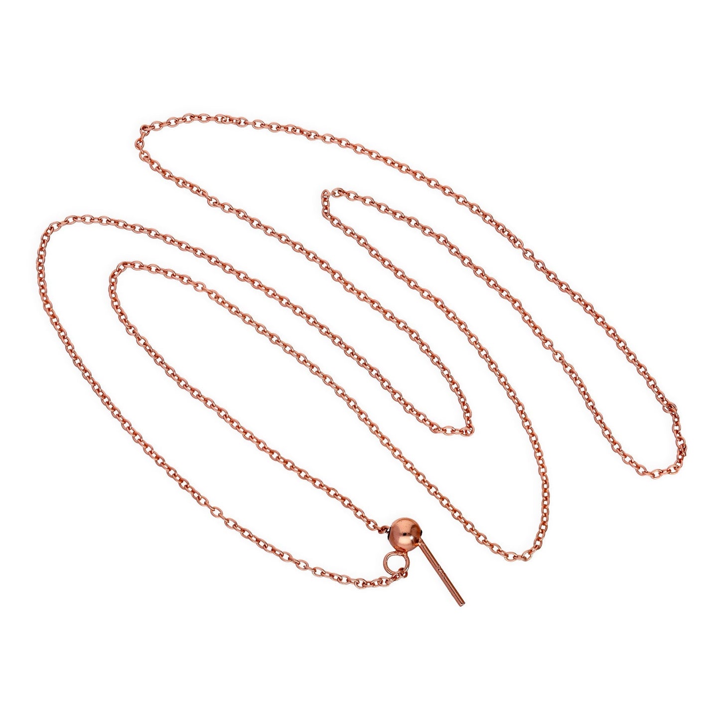 Collier ras du cou réglable en argent sterling plaqué or rose, chaîne Belcher de 50 cm, avec fermoir coulissant à perles