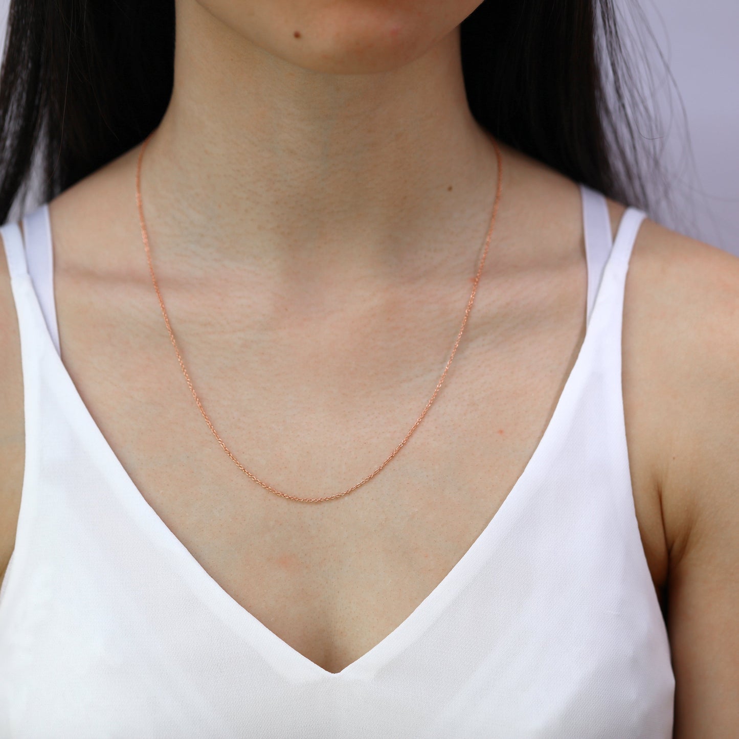 Collier ras du cou réglable en argent sterling plaqué or rose, chaîne Belcher de 50 cm, avec fermoir coulissant à perles