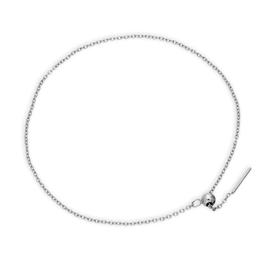 Bracelet chaîne Belcher en argent sterling de 18 cm avec fermoir coulissant à perles