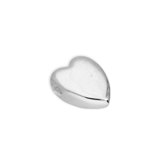 Perle fine et plate en forme de cœur polie en argent sterling de 6 mm