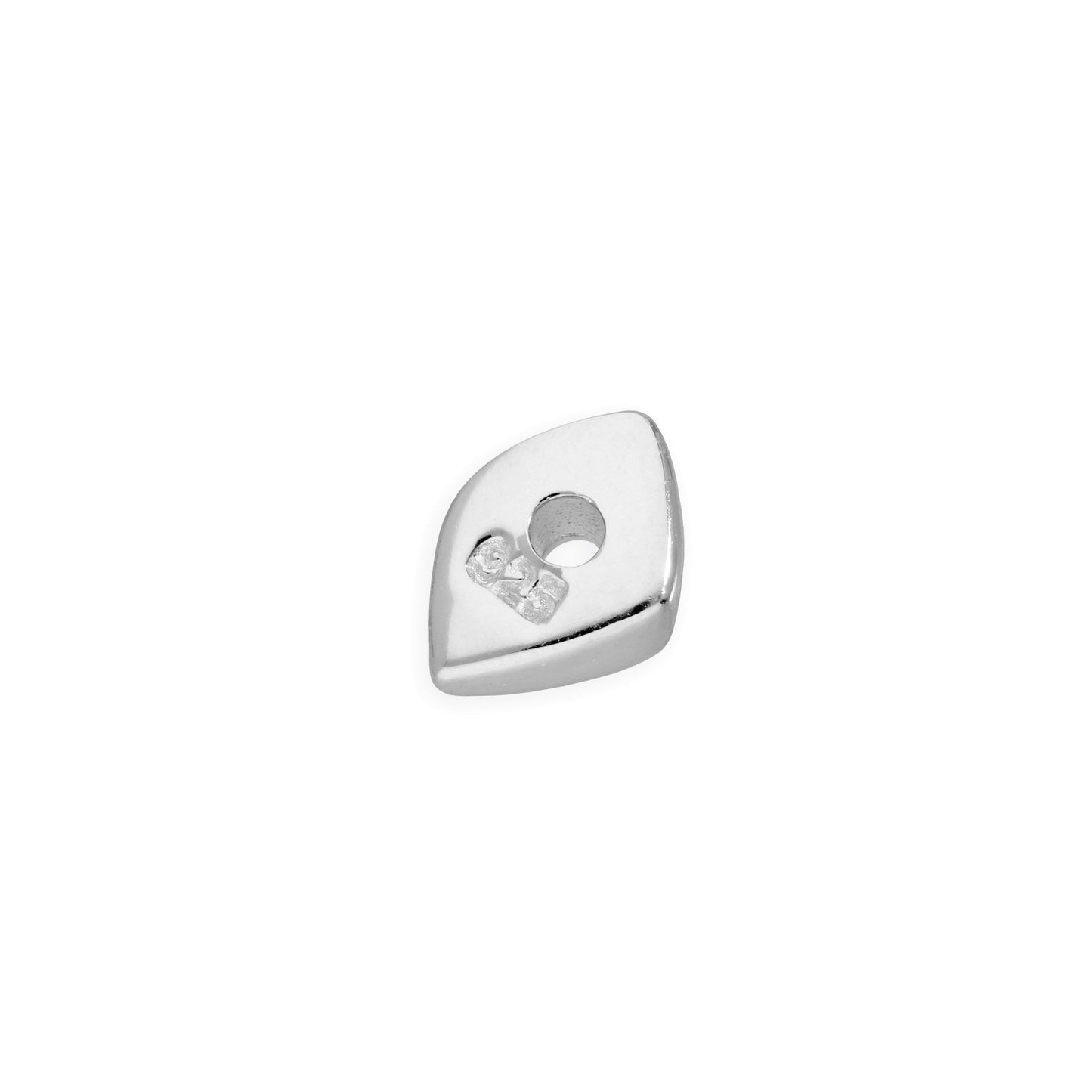 Petite perle fine en argent sterling poli diamant de 2 mm