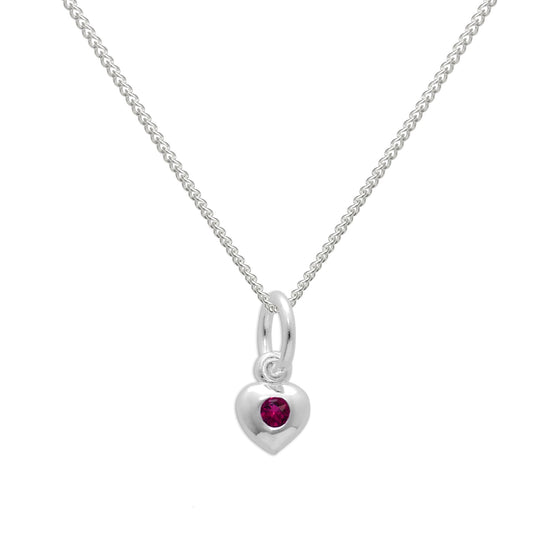 Collier en argent sterling et cristal CZ rubis avec pierre de naissance de juillet