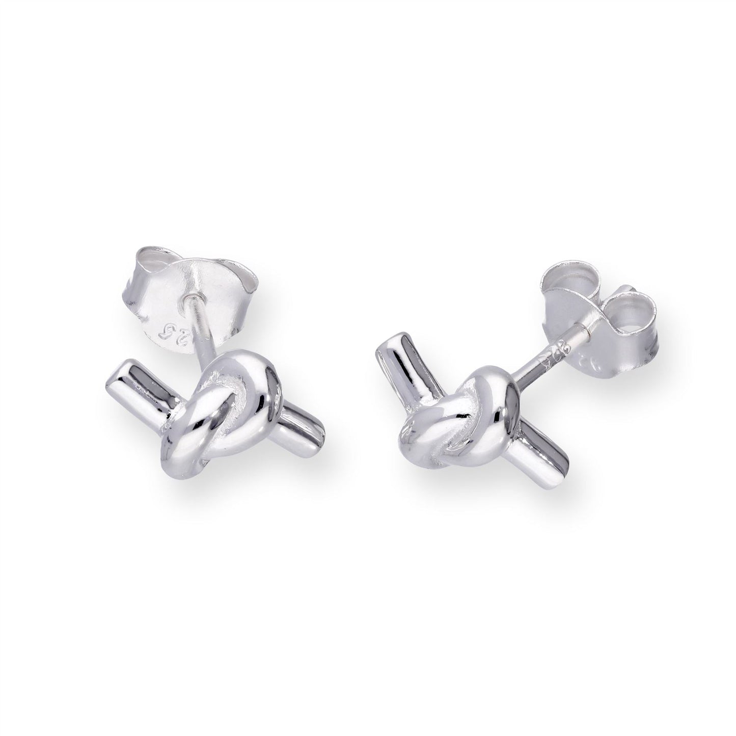 Boucles d'oreilles à tige en argent sterling avec corde nouée