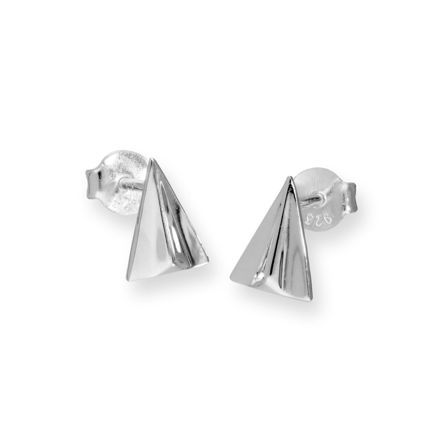 Boucles d'oreilles à tige en argent sterling en forme d'avion en papier