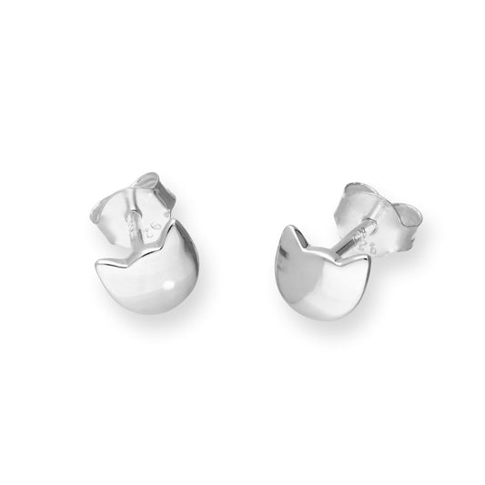 Boucles d'oreilles à tige en argent sterling avec tête de chat