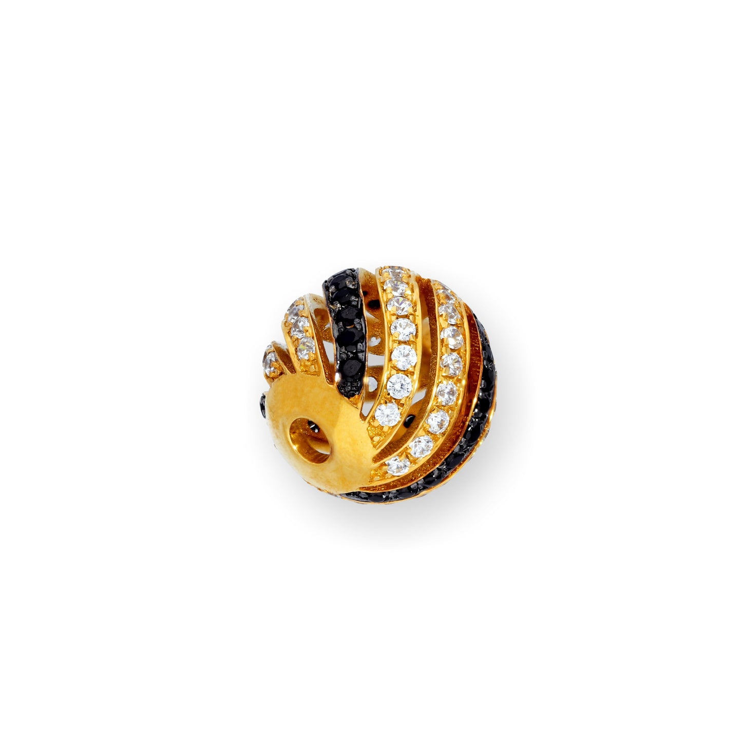 Breloque en or 9 carats et cristal CZ en forme de tourbillon ouvert
