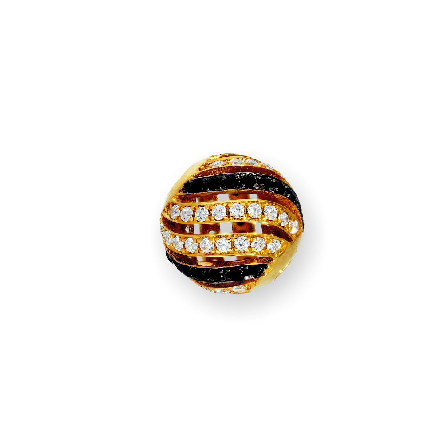 Breloque en or 9 carats et cristal CZ en forme de tourbillon ouvert