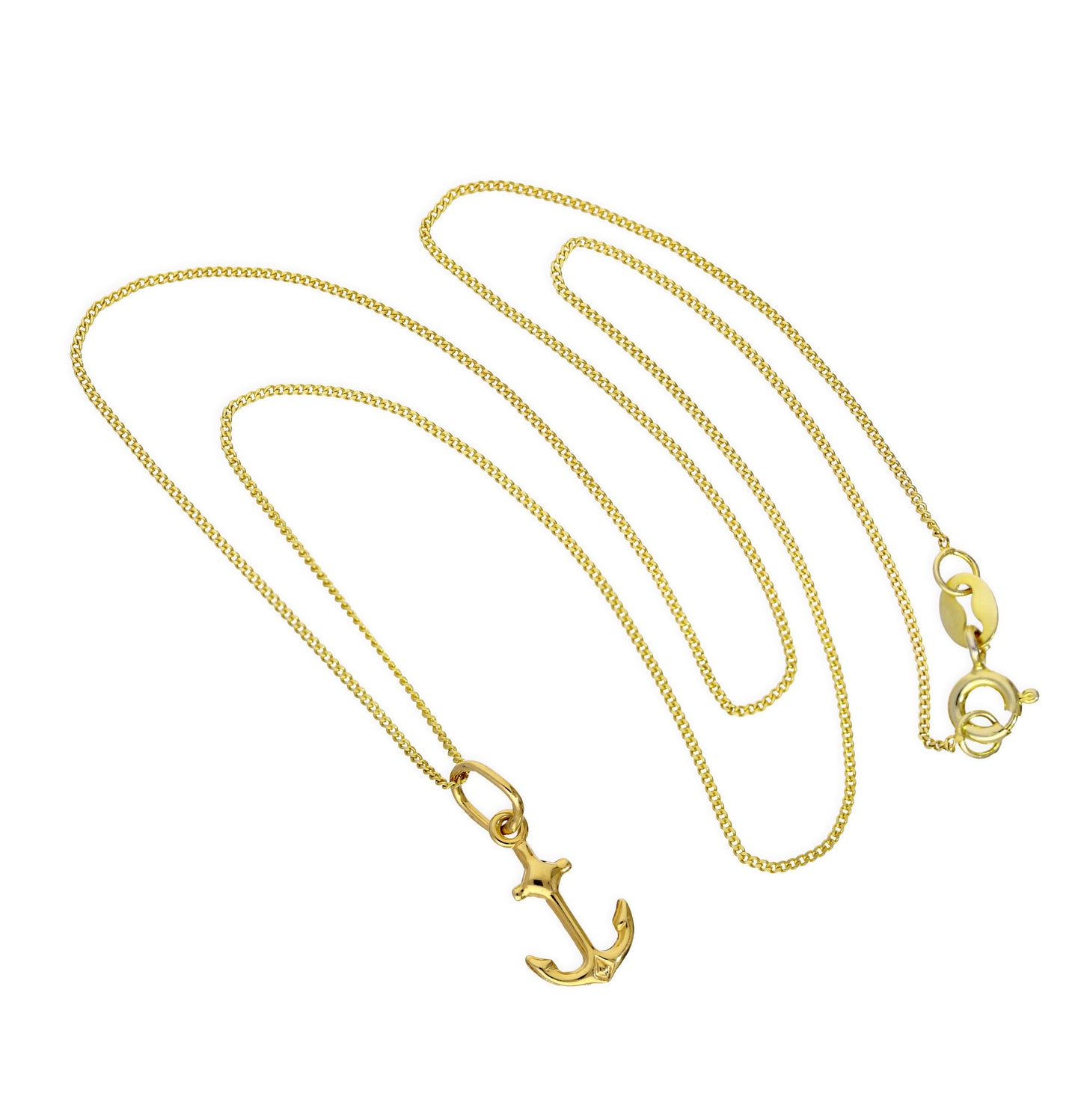 Collier pendentif ancre de navire en or 9 carats de 40 à 50 cm