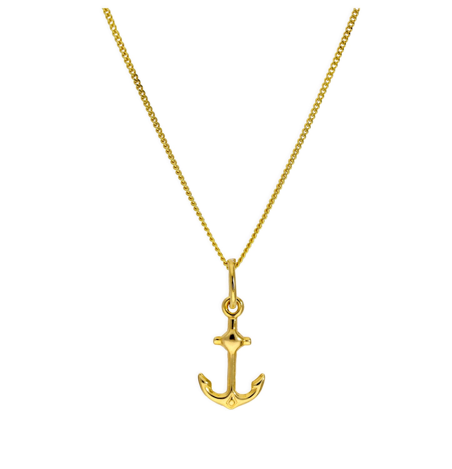 Collier pendentif ancre de navire en or 9 carats de 40 à 50 cm