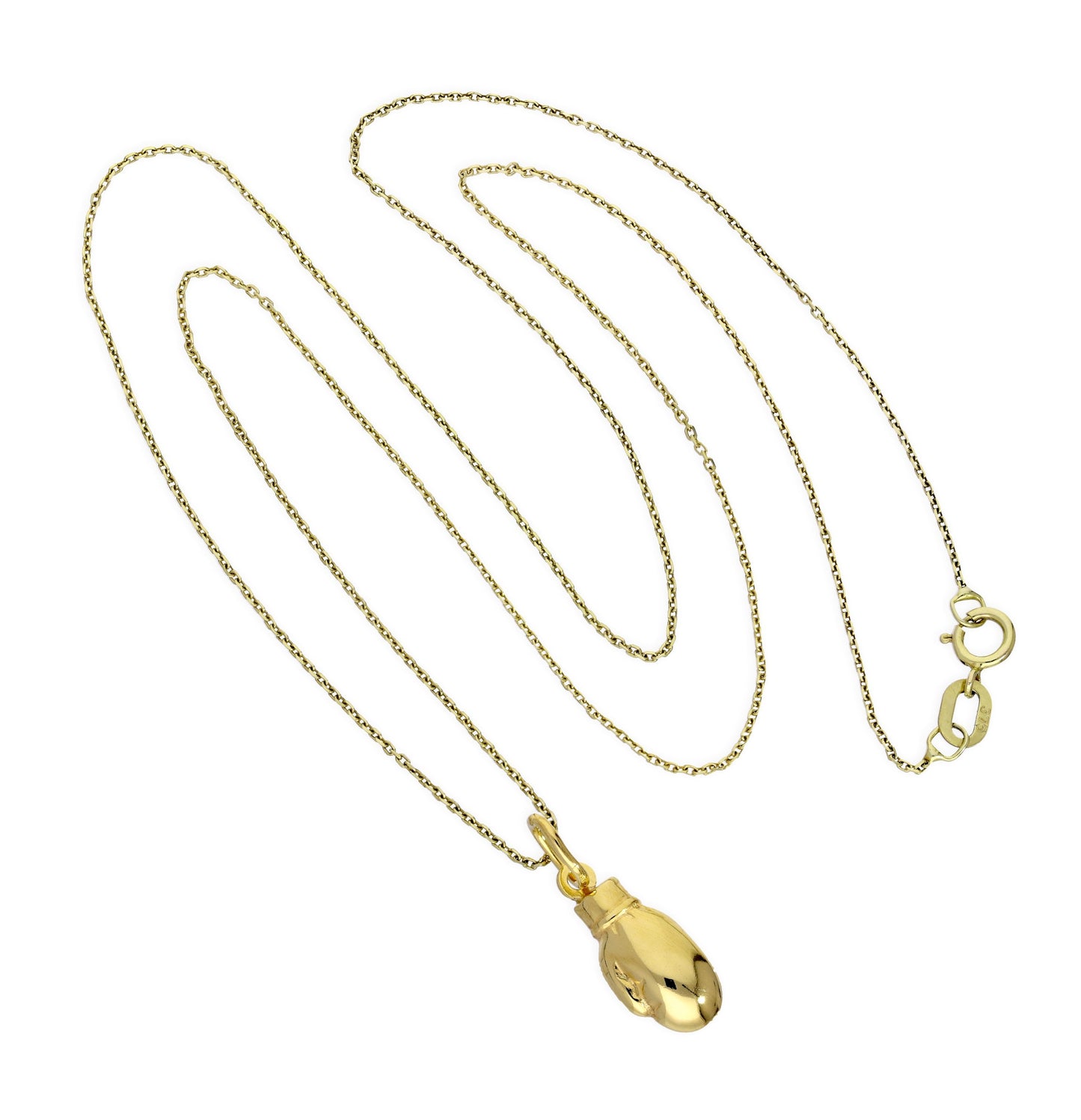 Collier pendentif gant de boxe en or 9 carats de 40 à 50 cm