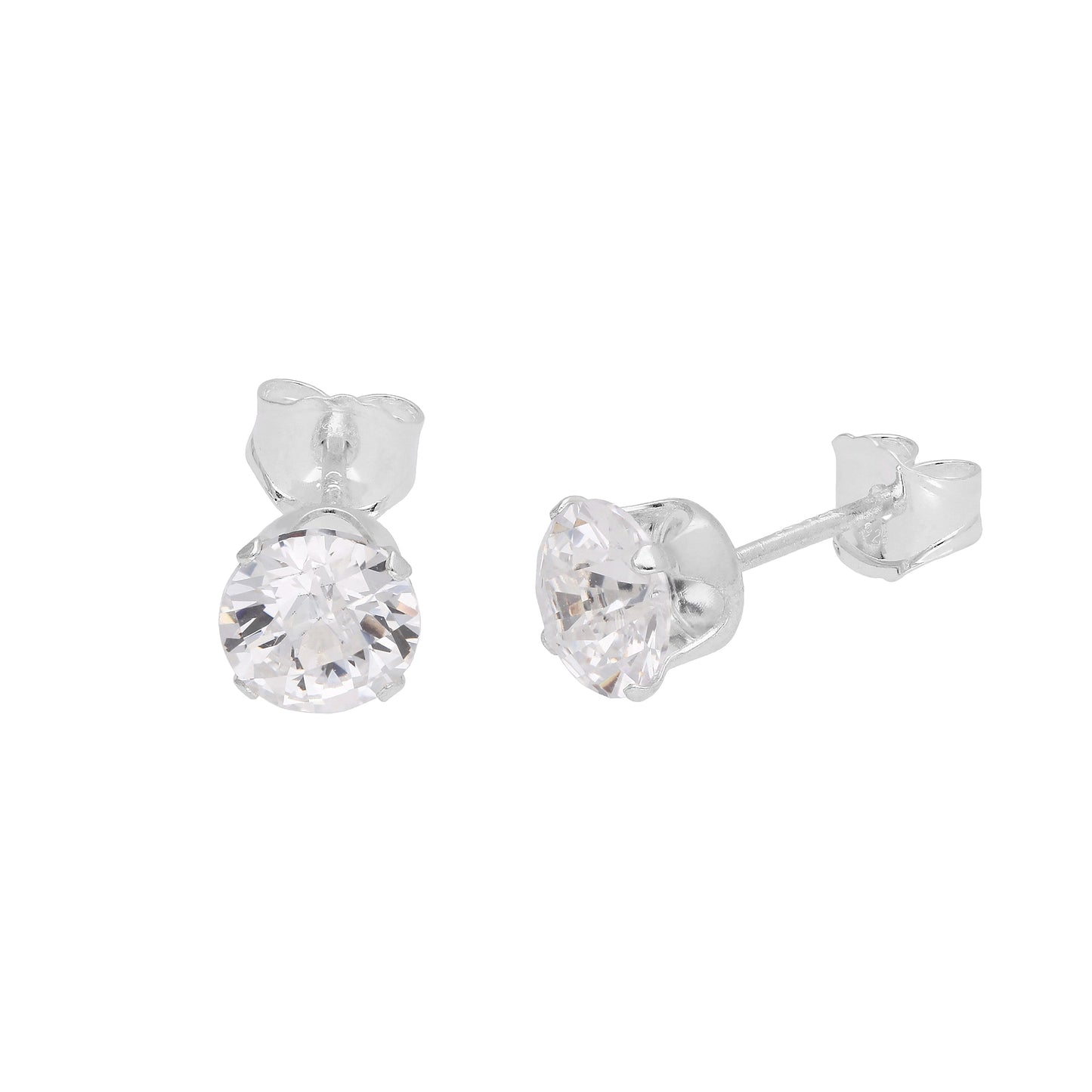 Boucles d'oreilles à tige en argent sterling avec zircones cubiques transparents