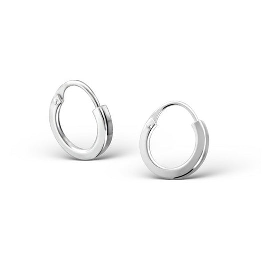 Boucles d'oreilles créoles à bords carrés en argent sterling de 10 mm