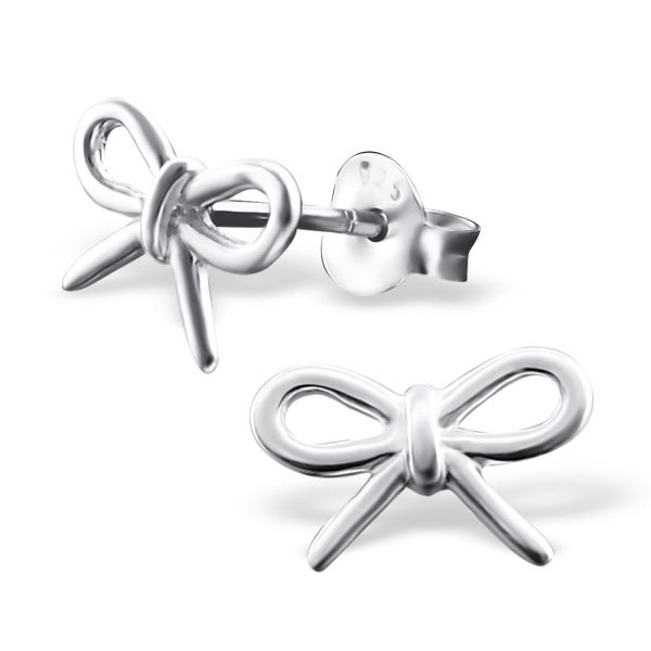Boucles d'oreilles à tige en argent sterling avec joli nœud