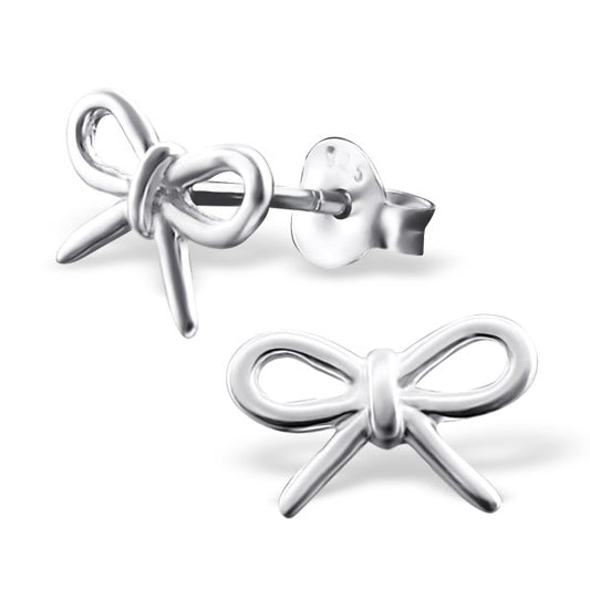 Boucles d'oreilles à tige en argent sterling avec joli nœud