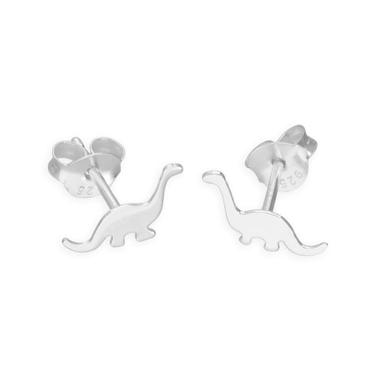 Boucles d'oreilles à tige en argent sterling en forme de dinosaure Diplodocus