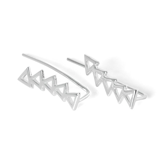 Boucles d'oreilles à tige triangulaires ouvertes en argent sterling