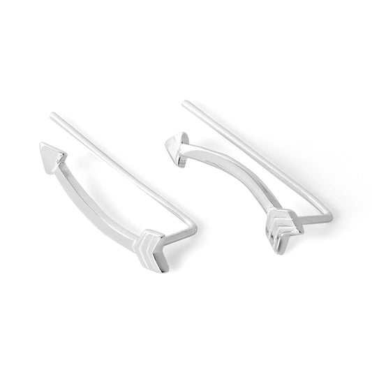 Boucles d'oreilles à tige en argent sterling avec flèche courbée