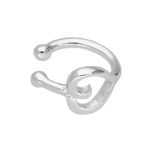 Faux anneau de nez en forme de cœur en argent sterling 20Ga
