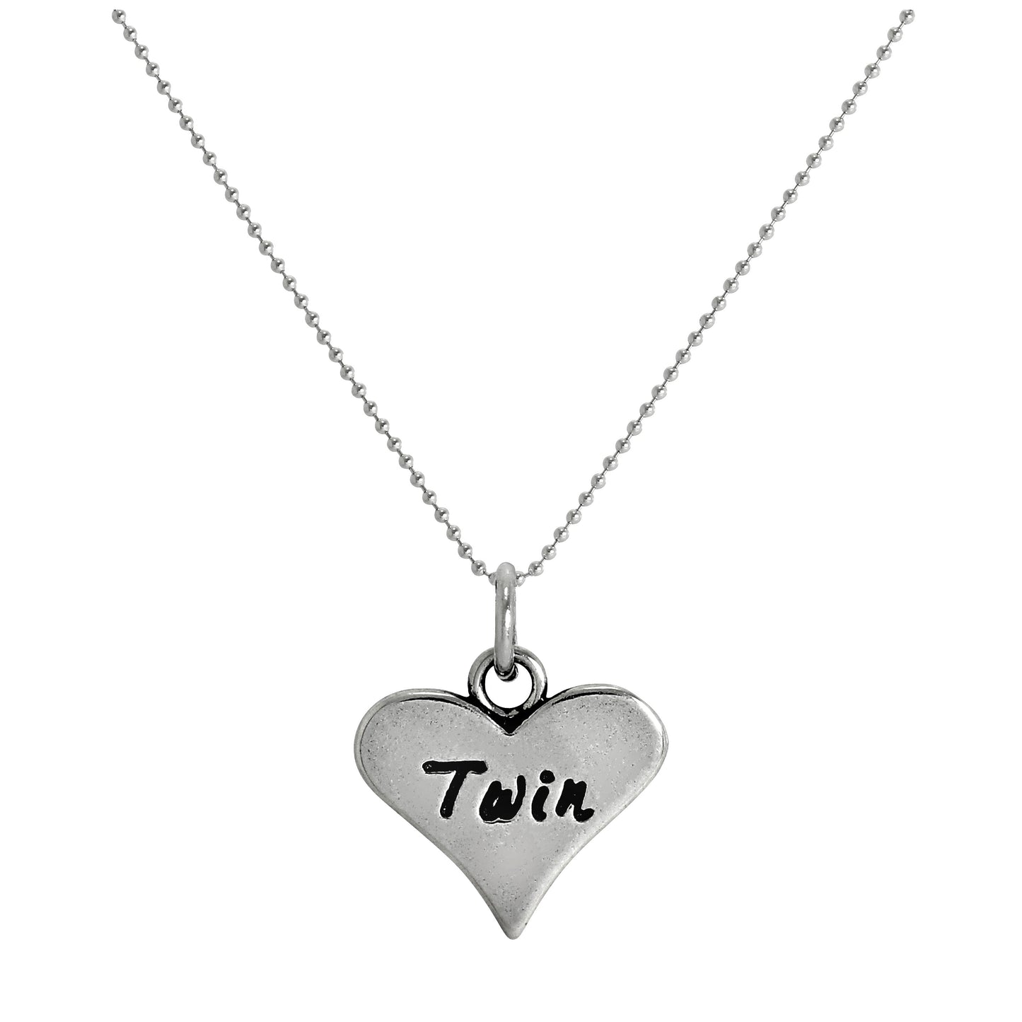Collier avec pendentif en argent sterling et deux cœurs de 35 à 55 cm