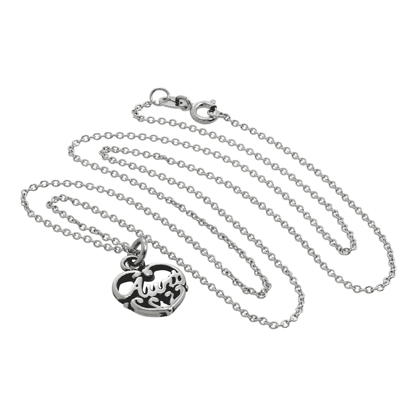 Collier avec pendentif en forme de cœur en filigrane d'argent sterling, 40 à 81 cm
