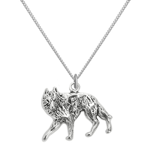 Collier pendentif loup en argent sterling de 40 à 55 cm