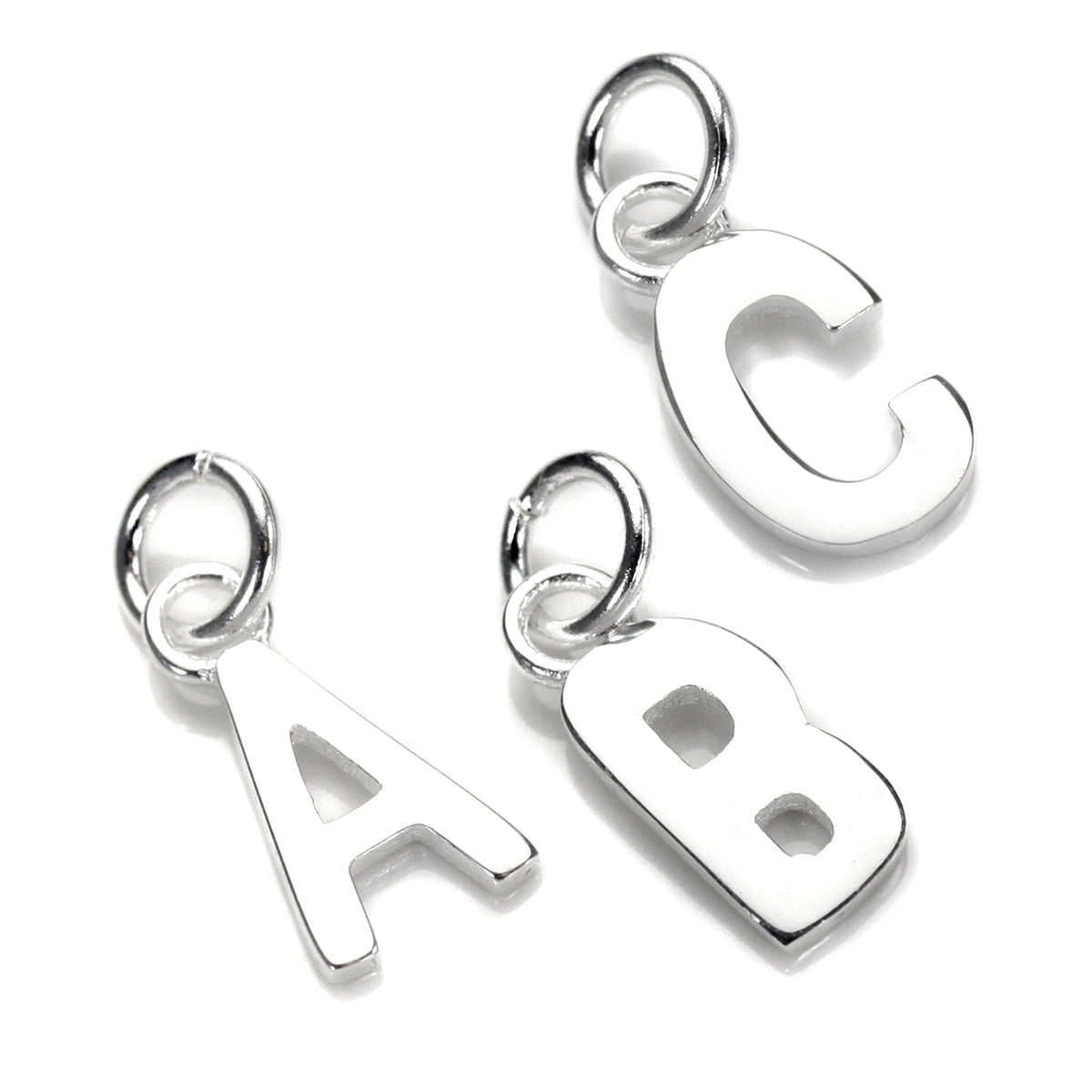 Breloque lettre en argent sterling