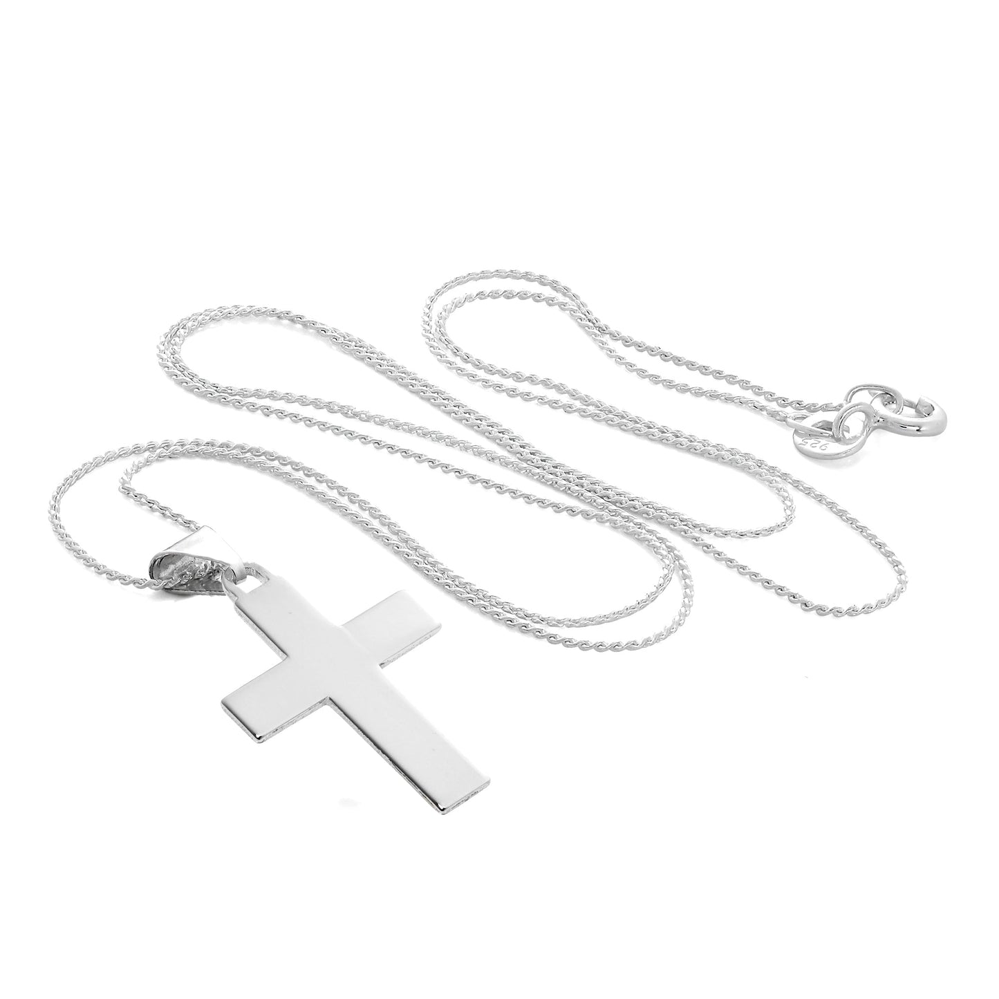 Collier pendentif croix en argent sterling avec Notre Père