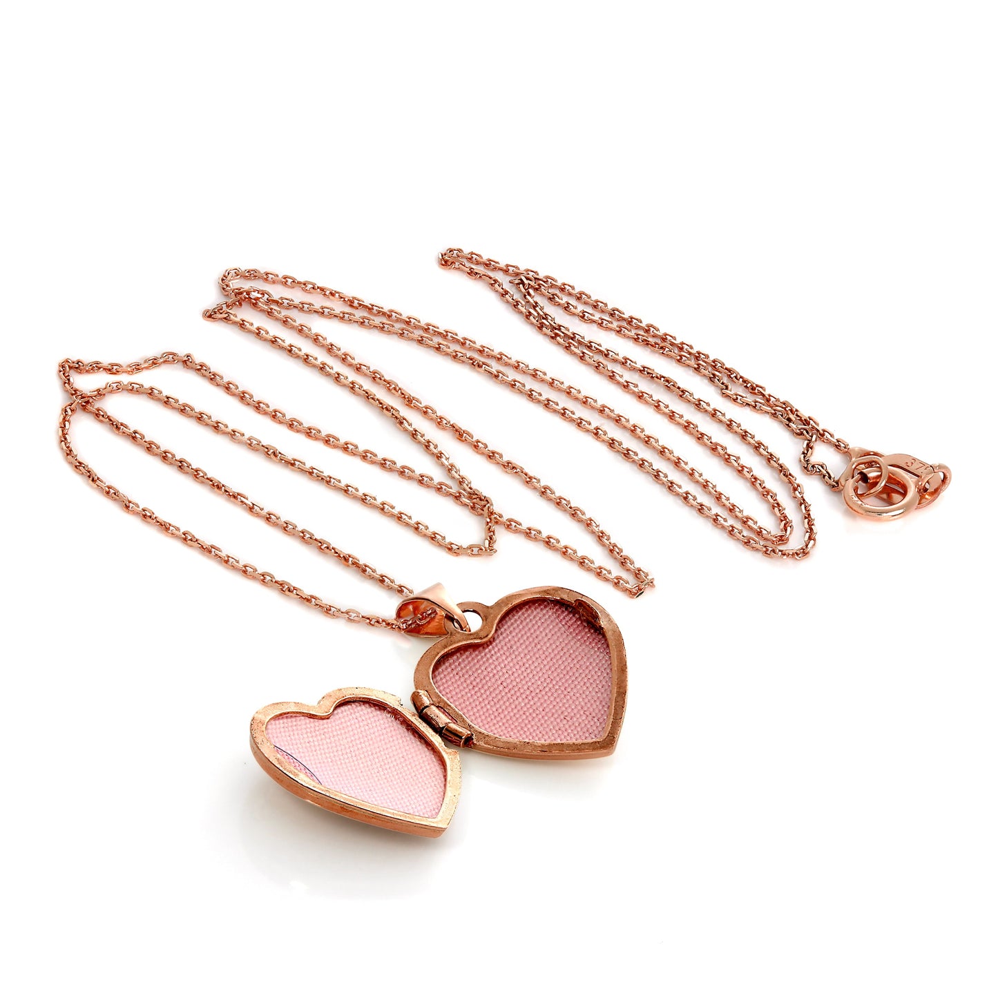 Médaillon cœur gravé en or rose 9 carats