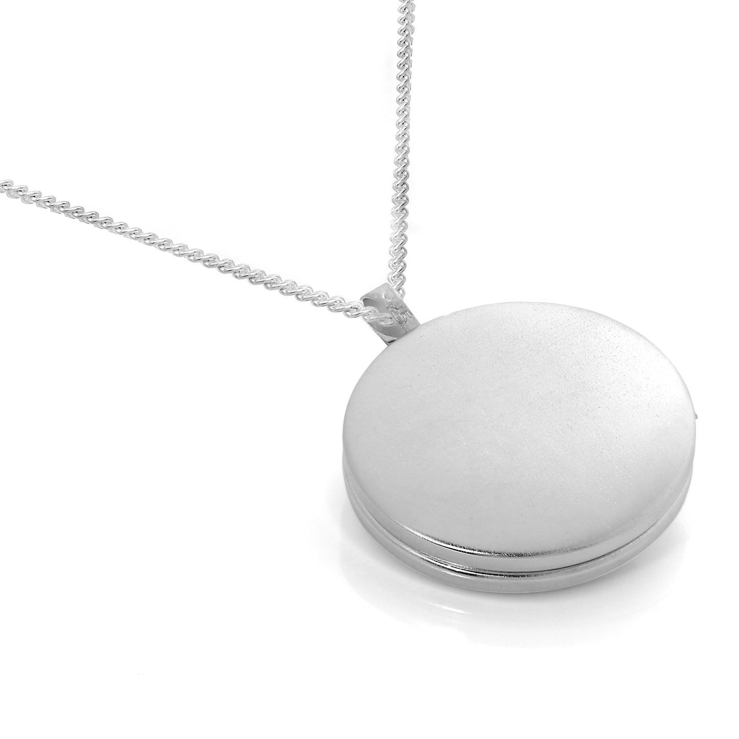 Médaillon rond infini en argent sterling sur chaîne