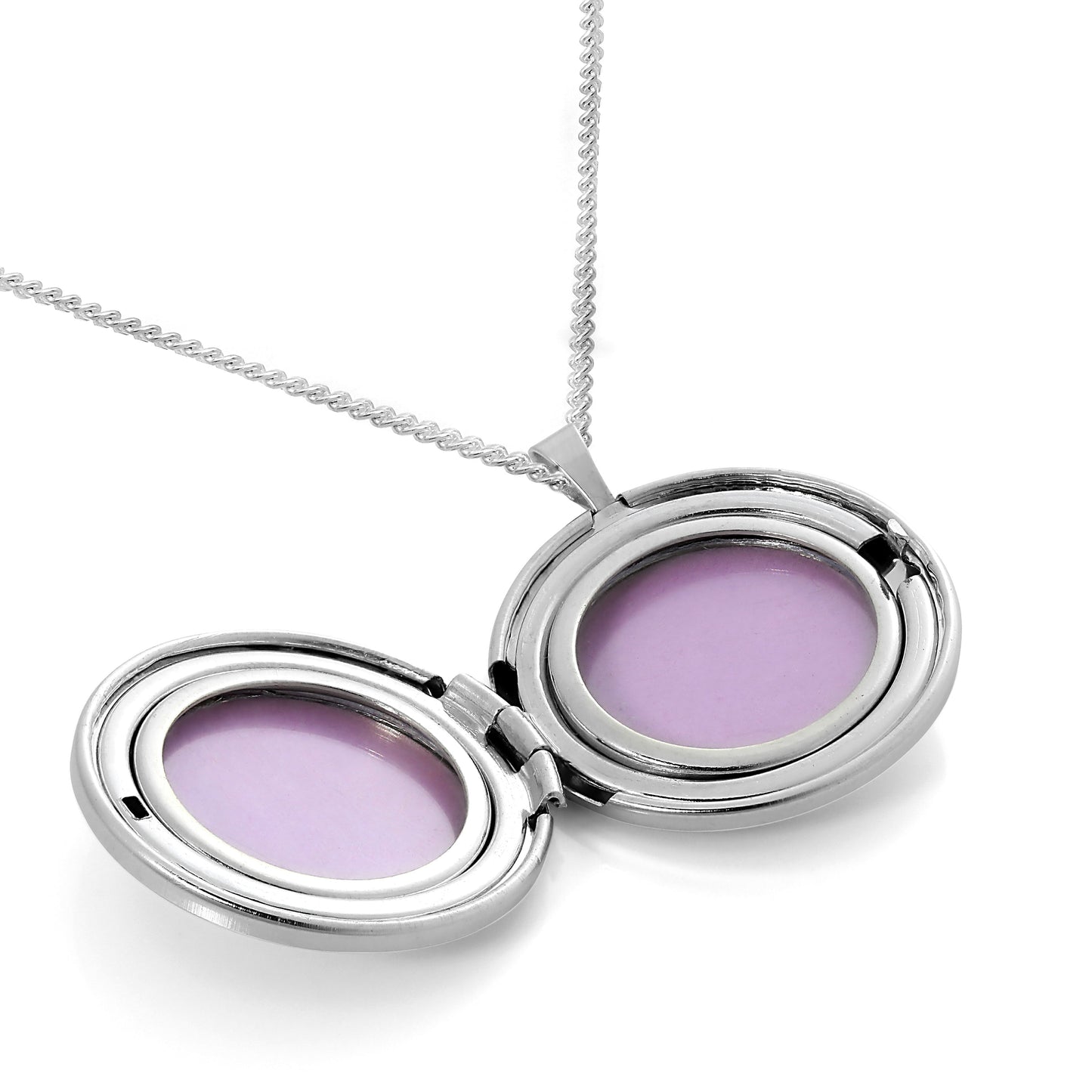 Médaillon rond infini en argent sterling sur chaîne