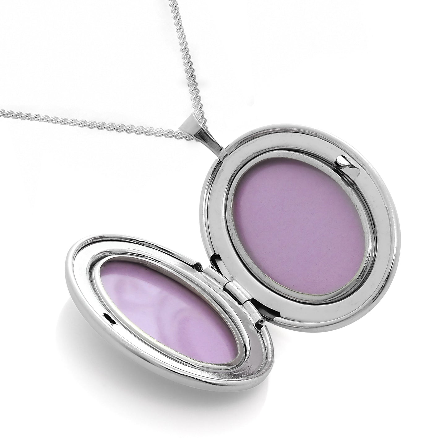 Médaillon ovale en argent sterling gravé arbre de vie sur chaîne