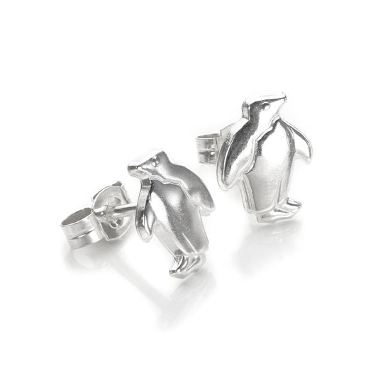 Boucles d'oreilles à tige en argent sterling en forme de pingouin