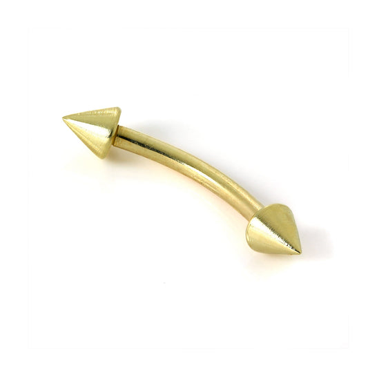 Piercing labret pour sourcil en forme de flèche en or 9 carats de 9 mm