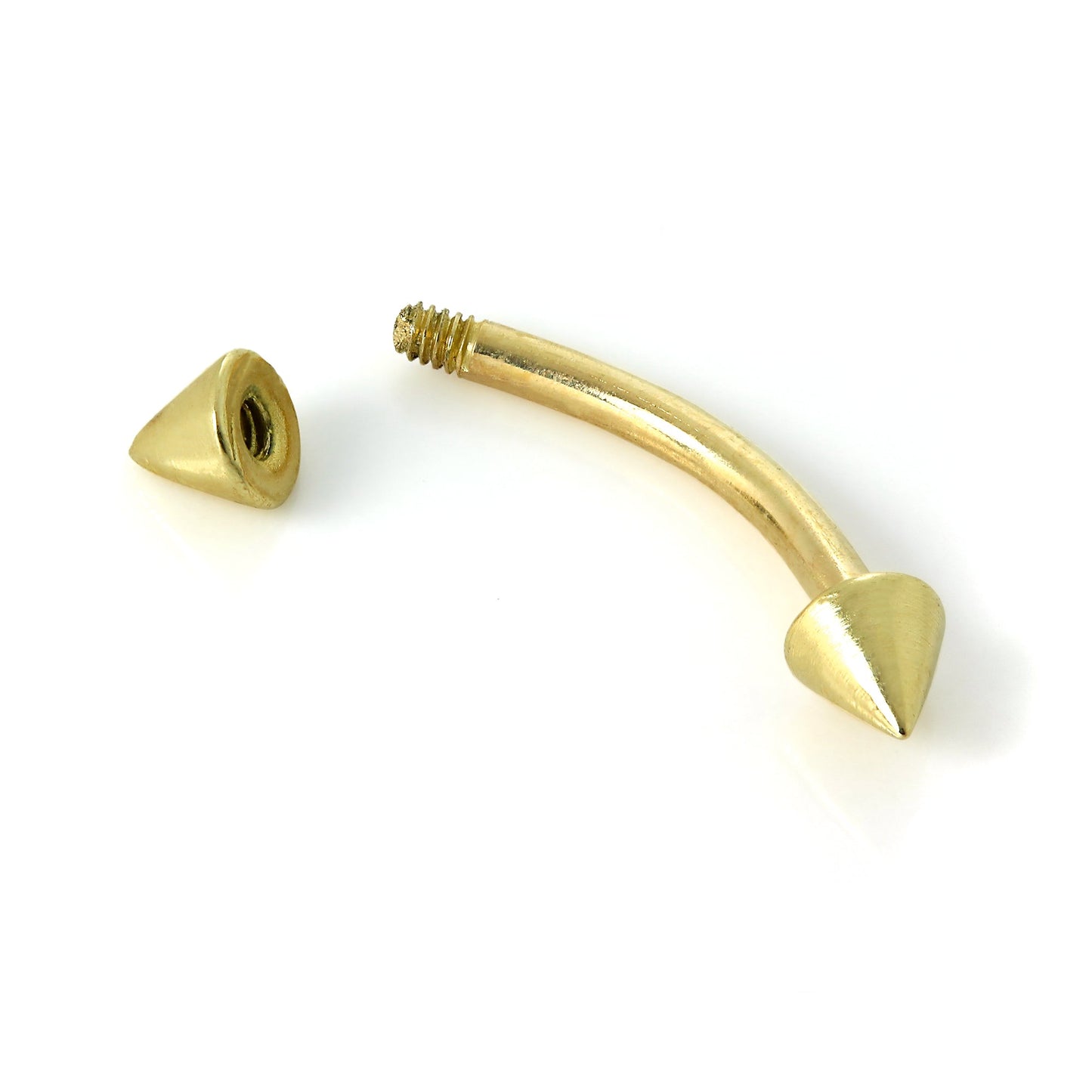 Piercing labret pour sourcil en forme de flèche en or 9 carats de 9 mm
