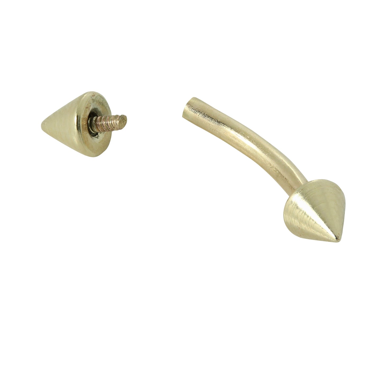 Piercing labret pour sourcil en forme de flèche en or 9 carats de 7 mm