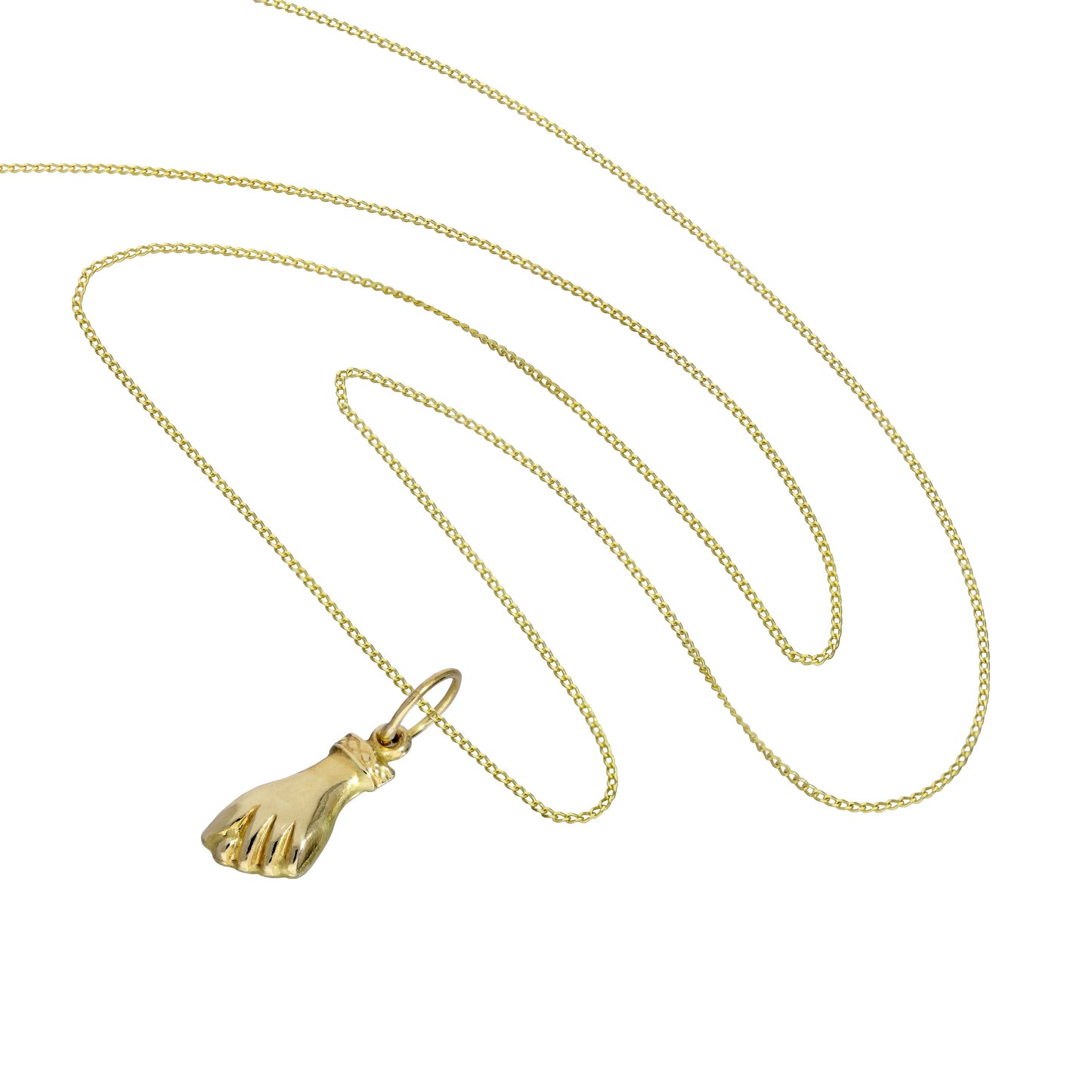 Collier pendentif main en or 9 carats de 40 à 50 cm