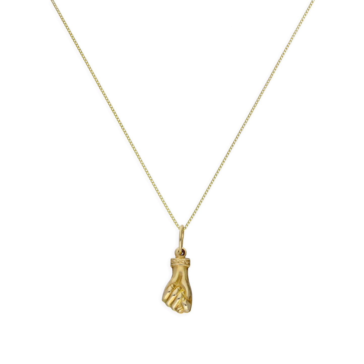 Collier pendentif main en or 9 carats de 40 à 50 cm