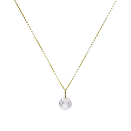 Collier pendentif en or 9 carats et cristal CZ transparent de 40 à 50 cm