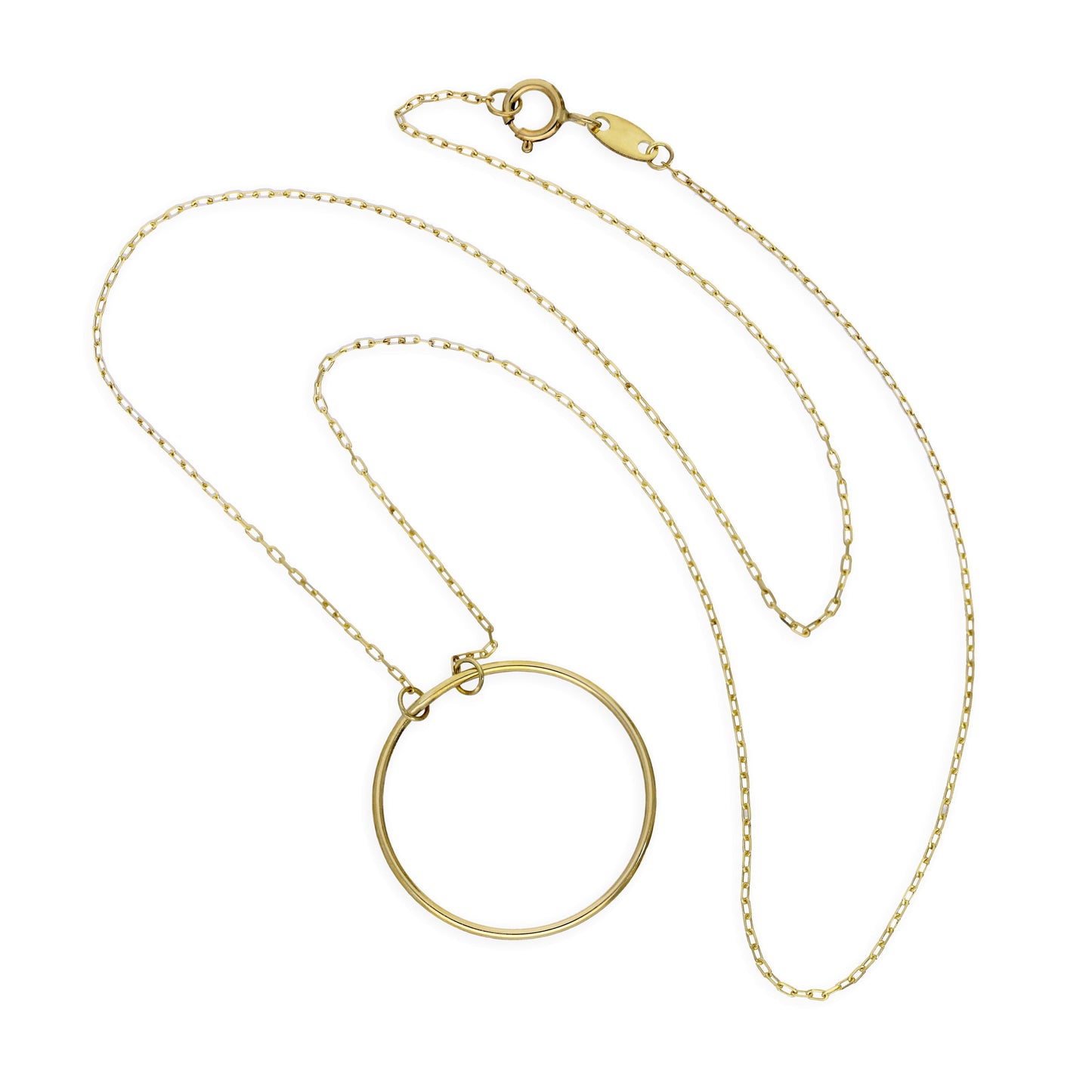 Collier Karma Circle en or 9 carats de 35,5 cm