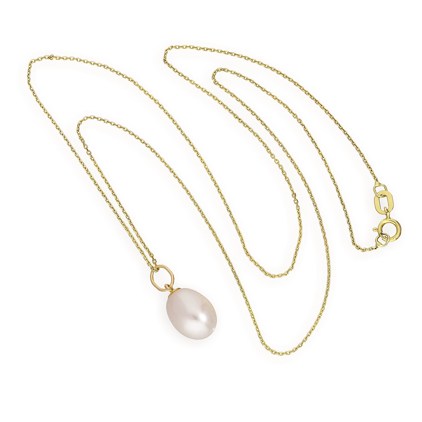 Collier avec pendentif en or 9 carats et perles d'eau douce de 40 à 50 cm