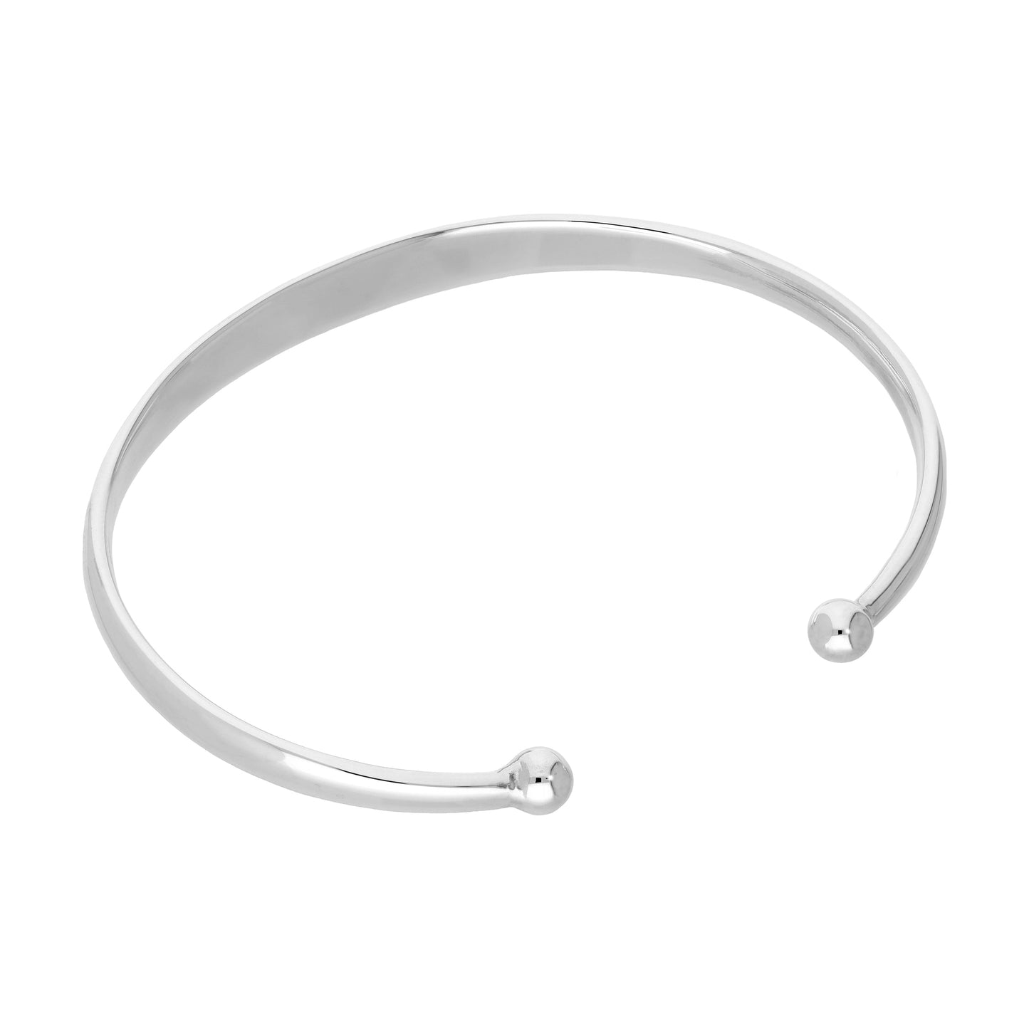 Bracelet jonc dynamométrique en argent sterling gravable pour adulte de 63 mm