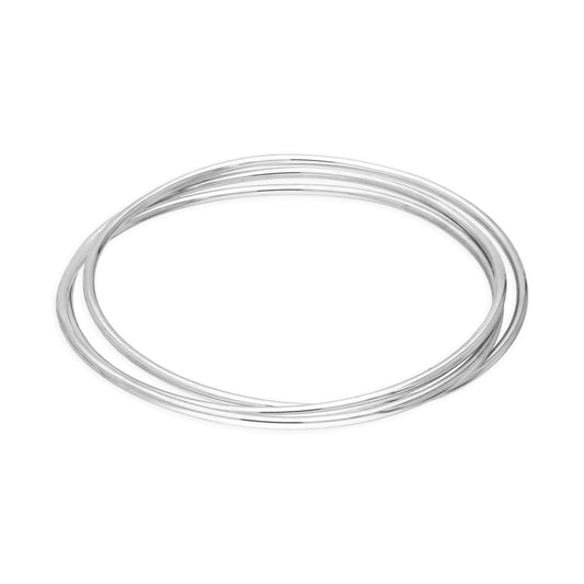 Bracelet jonc empilable triple russe en argent sterling pour adulte, 65 mm