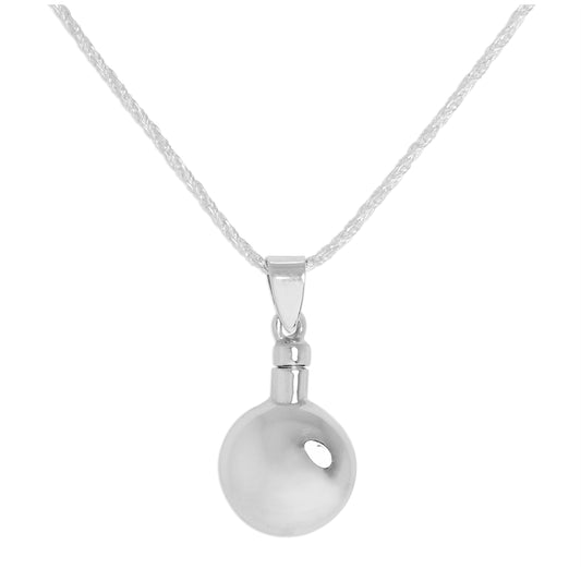 Collier avec pendentif en forme de bouteille de parfum ronde en argent sterling, 40 à 60 cm