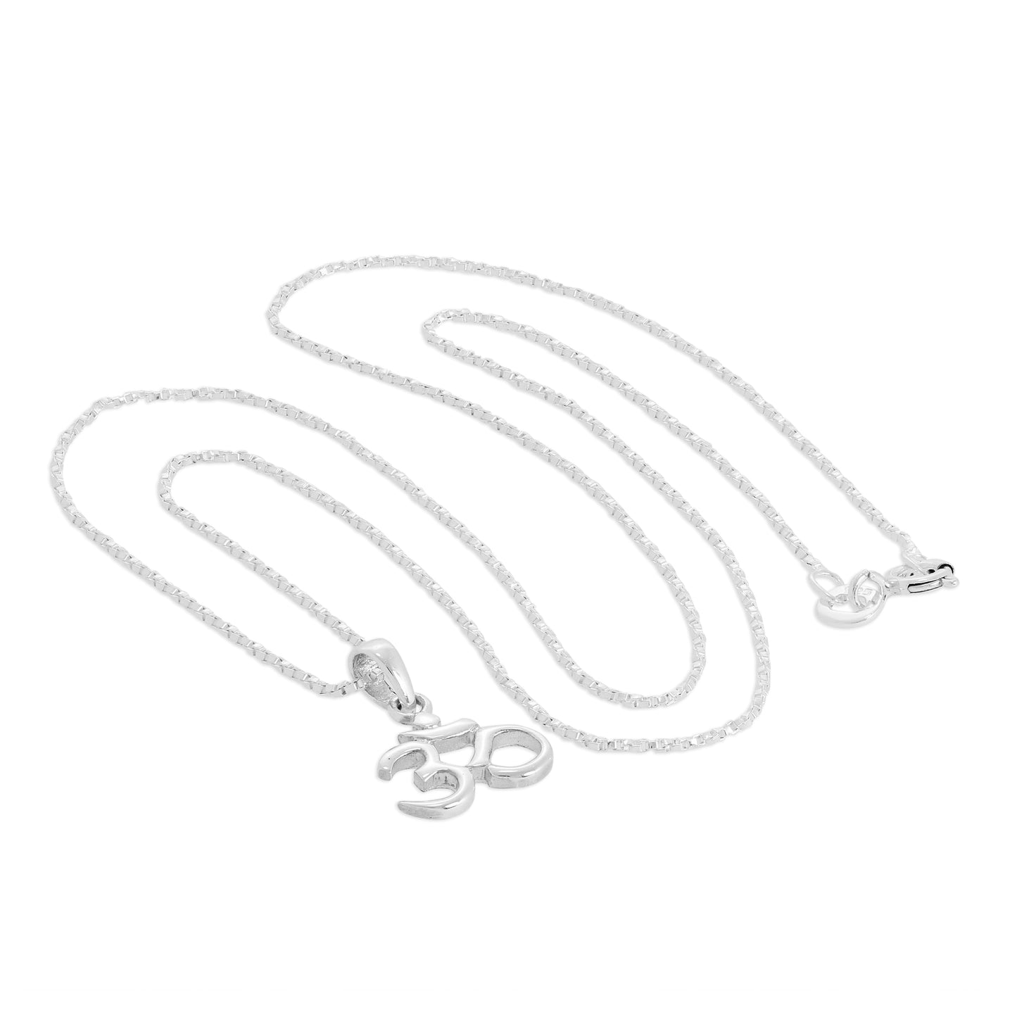 Collier pendentif Om en argent sterling de 40 à 61 cm