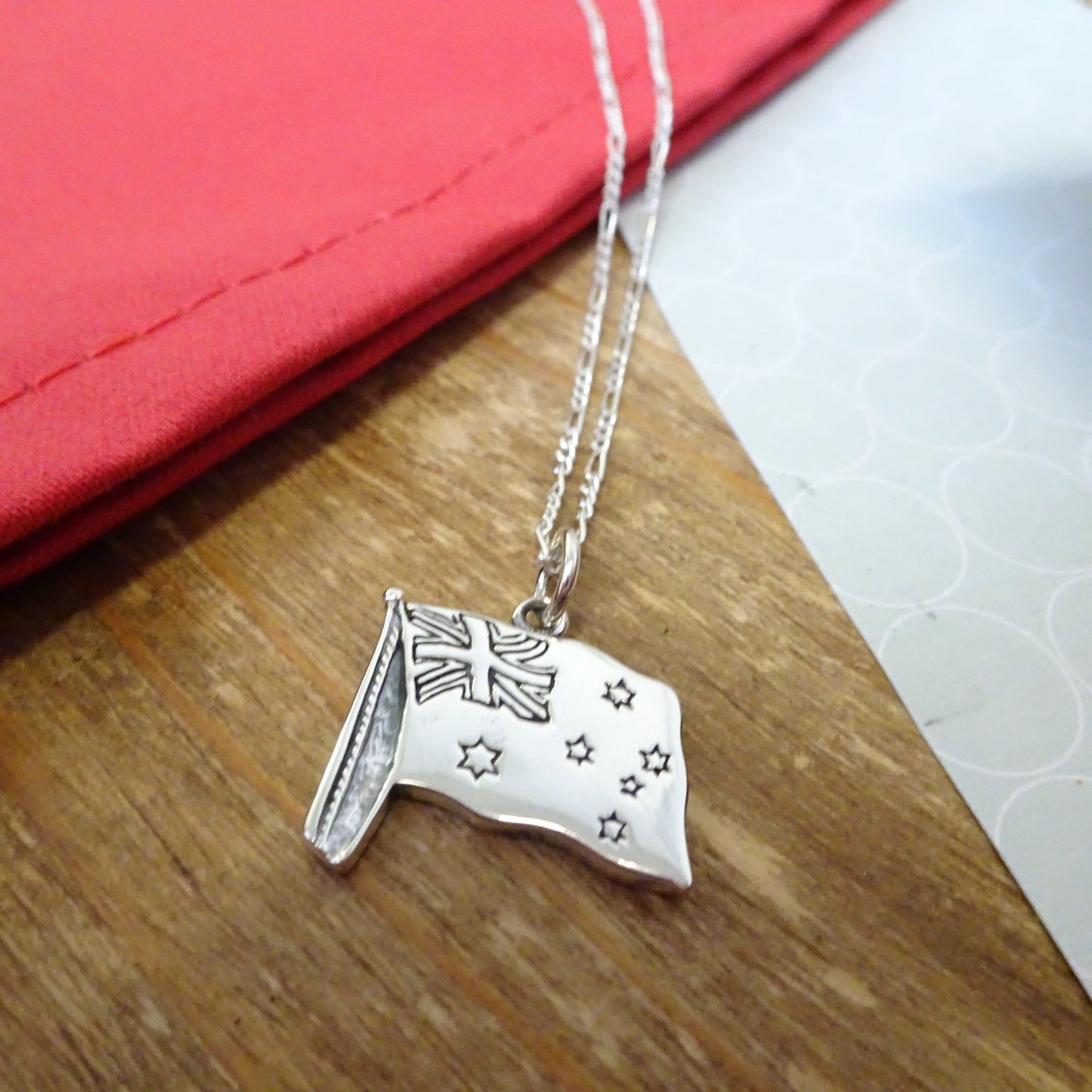 Collier avec pendentif drapeau australien en argent sterling de 35 à 81 cm