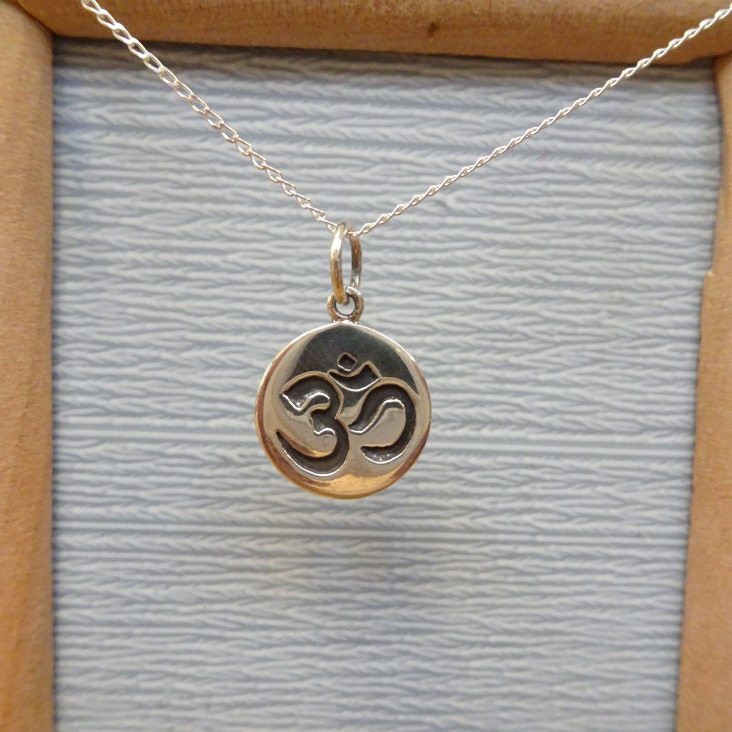 Collier pendentif rond Omh en argent sterling de 14 à 32 pouces