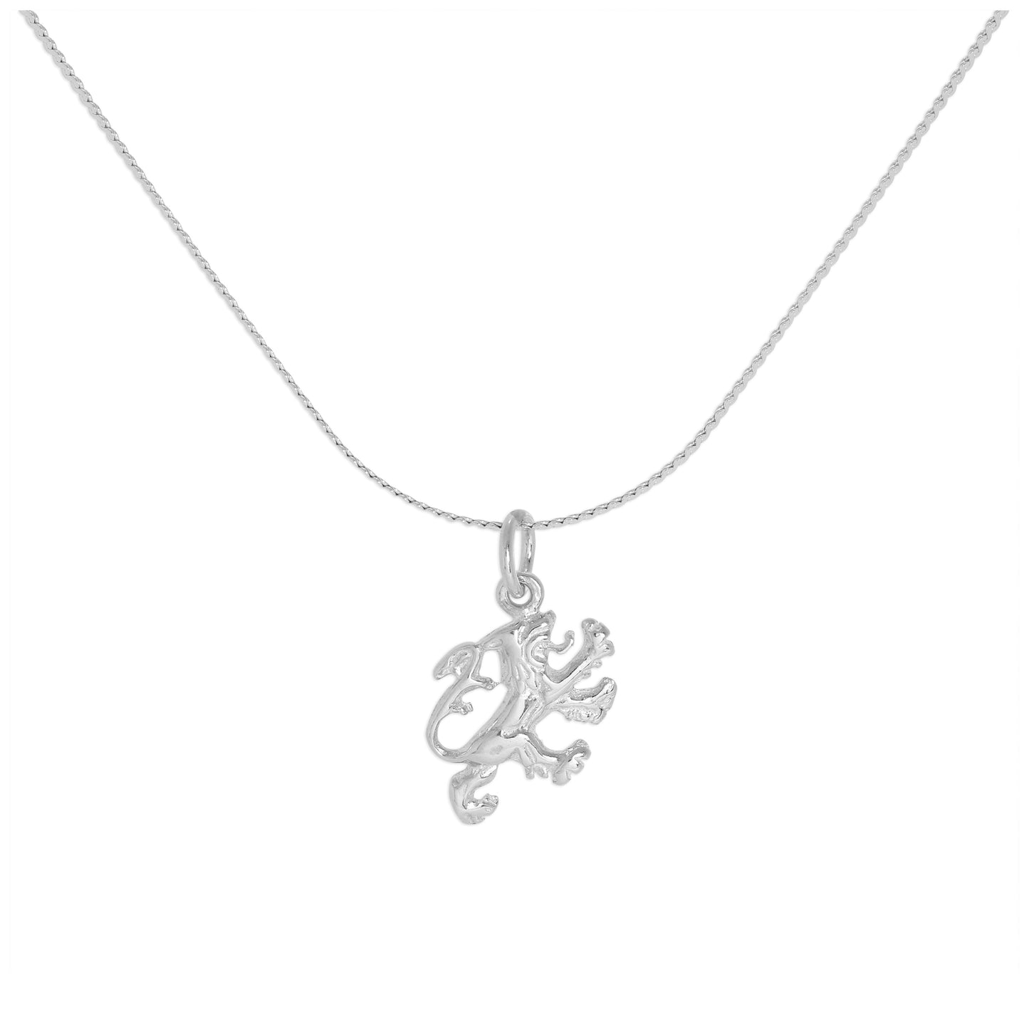 Collier avec pendentif en argent sterling représentant un lion rampant anglais de 40 à 81 cm