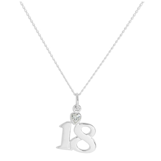 Pendentif en argent sterling 18 carats avec cœur en cristal CZ transparent sur chaîne de 40 à 61 cm