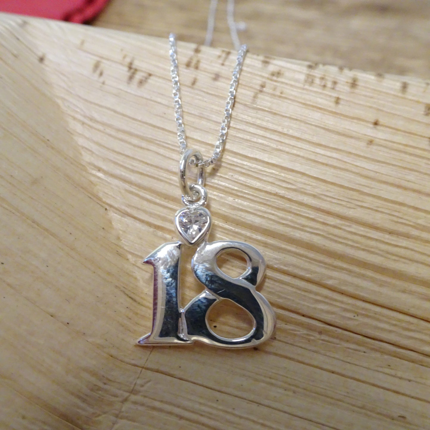 Pendentif en argent sterling 18 carats avec cœur en cristal CZ transparent sur chaîne de 40 à 61 cm